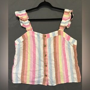 J. Crew- Womens Striped Multicolor Top